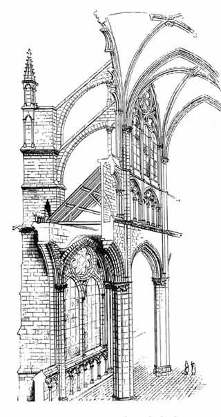 Amiens - Cattedrale - disegno di Viollet Le Duc